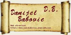 Danijel Babović vizit kartica